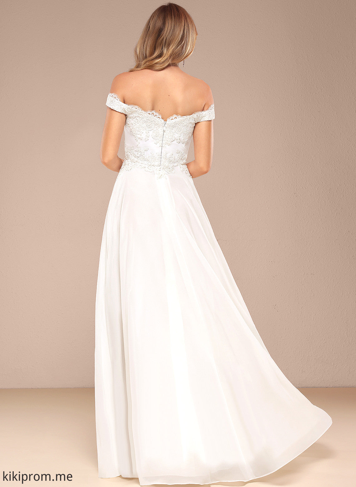 Dress Off-the-Shoulder Floor-Length Sequins Wedding Dresses Wedding Chiffon A-Line Alejandra With Lace