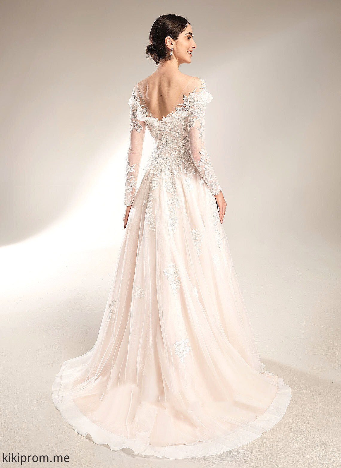 Wedding Lace Court Sequins Wedding Dresses Amira Train Ball-Gown/Princess Off-the-Shoulder With Tulle Dress