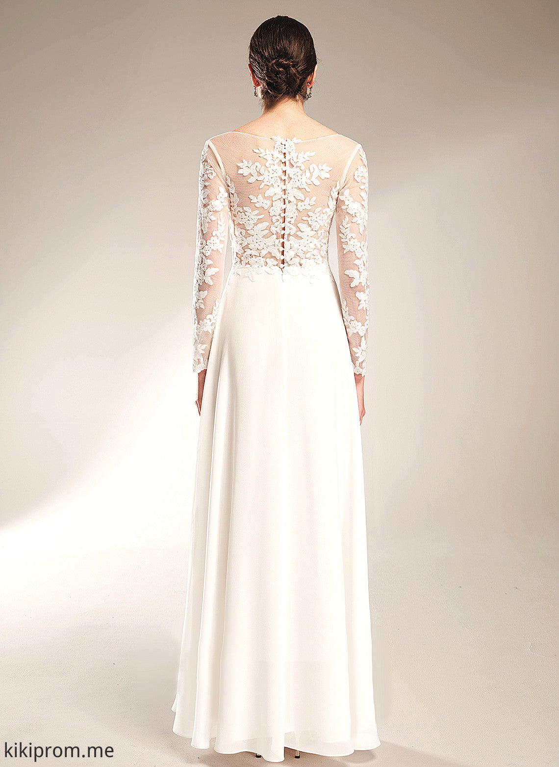 Floor-Length A-Line Lace Chiffon V-neck Jaden Dress Wedding Wedding Dresses