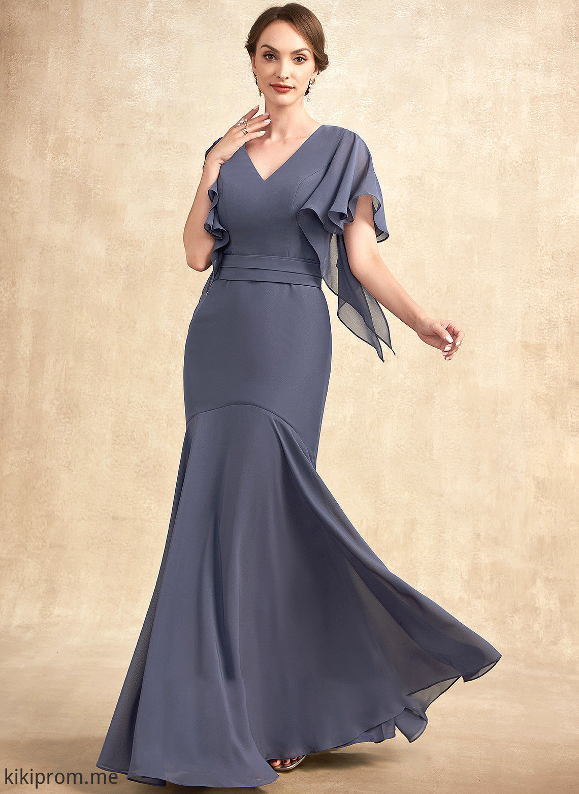 Dress Floor-Length V-neck the Mother Bride Trumpet/Mermaid of Chiffon Shannon Mother of the Bride Dresses