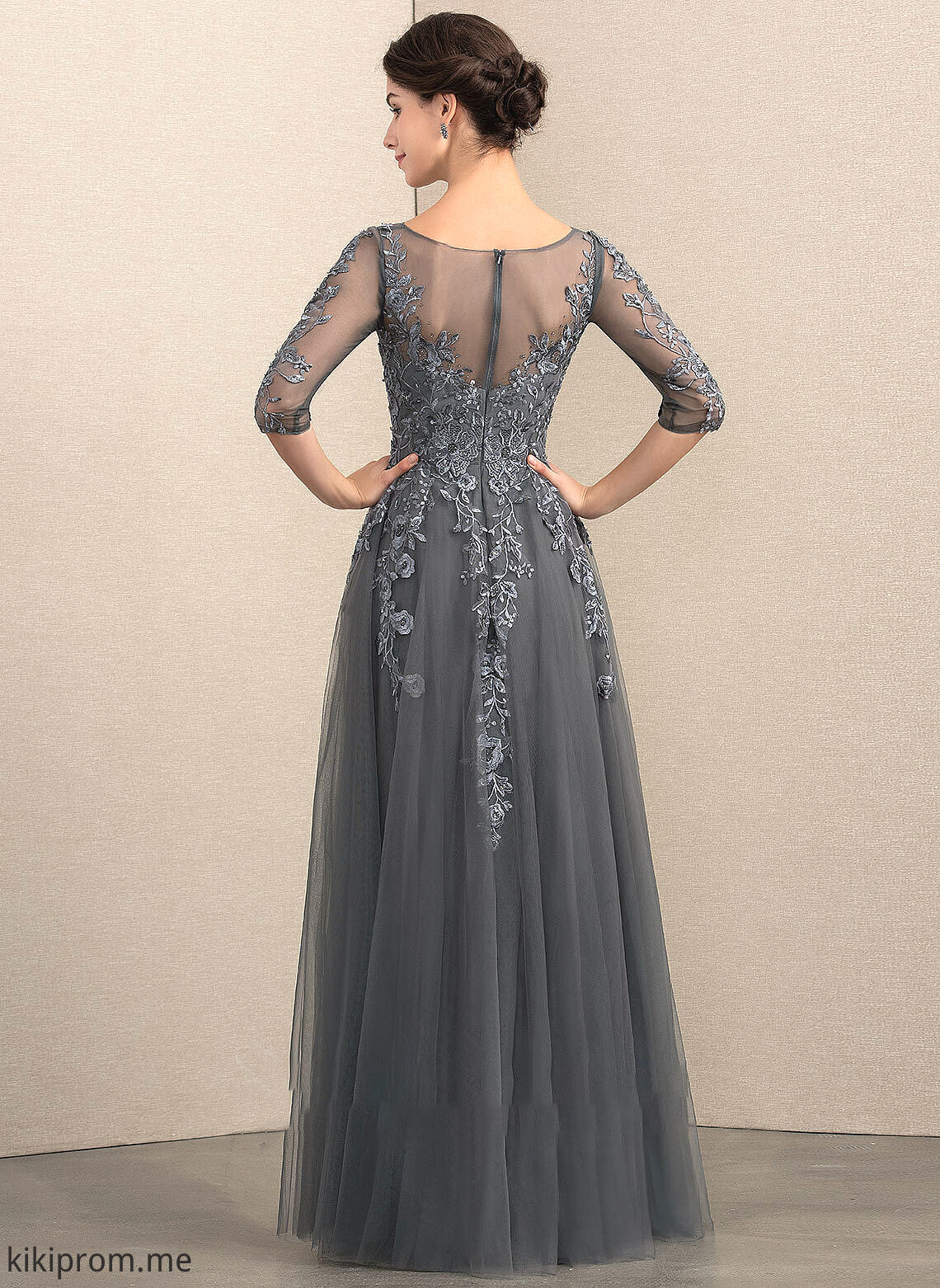 Lace V-neck Beading Allison Tulle With Bride Floor-Length Mother Dress the Mother of the Bride Dresses of A-Line Sequins