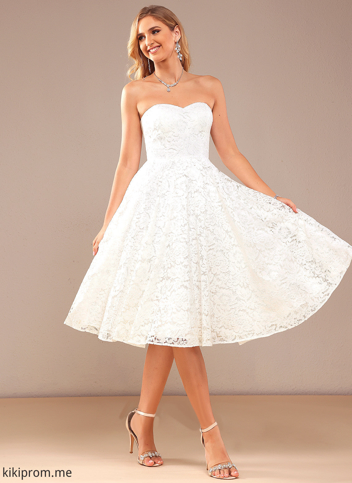 Lace A-Line Wedding Dresses Makenzie Dress Sweetheart Knee-Length Wedding