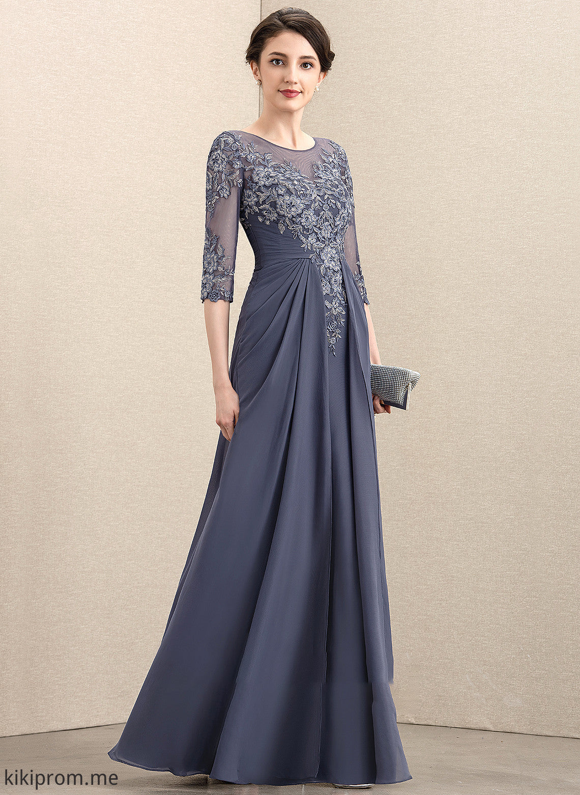 Dress Mother Lace of Scoop the Floor-Length Mother of the Bride Dresses Jean Bride A-Line Neck Chiffon