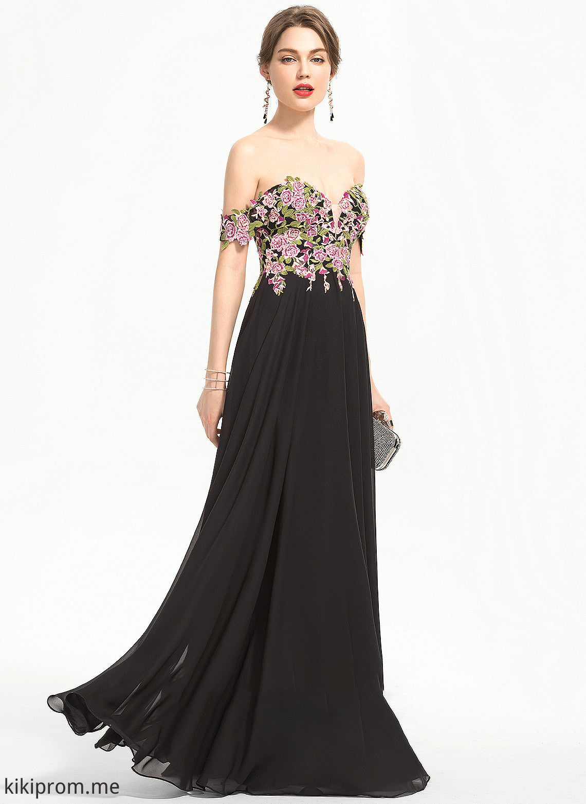 Chiffon Off-the-Shoulder Ball-Gown/Princess Floor-Length Prom Dresses Brielle