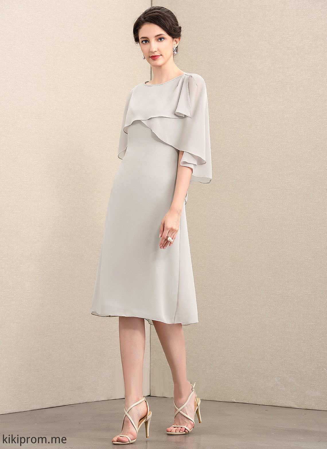 Knee-Length of Dress Bride Neck the Chiffon A-Line Sydnee Scoop Mother of the Bride Dresses Mother