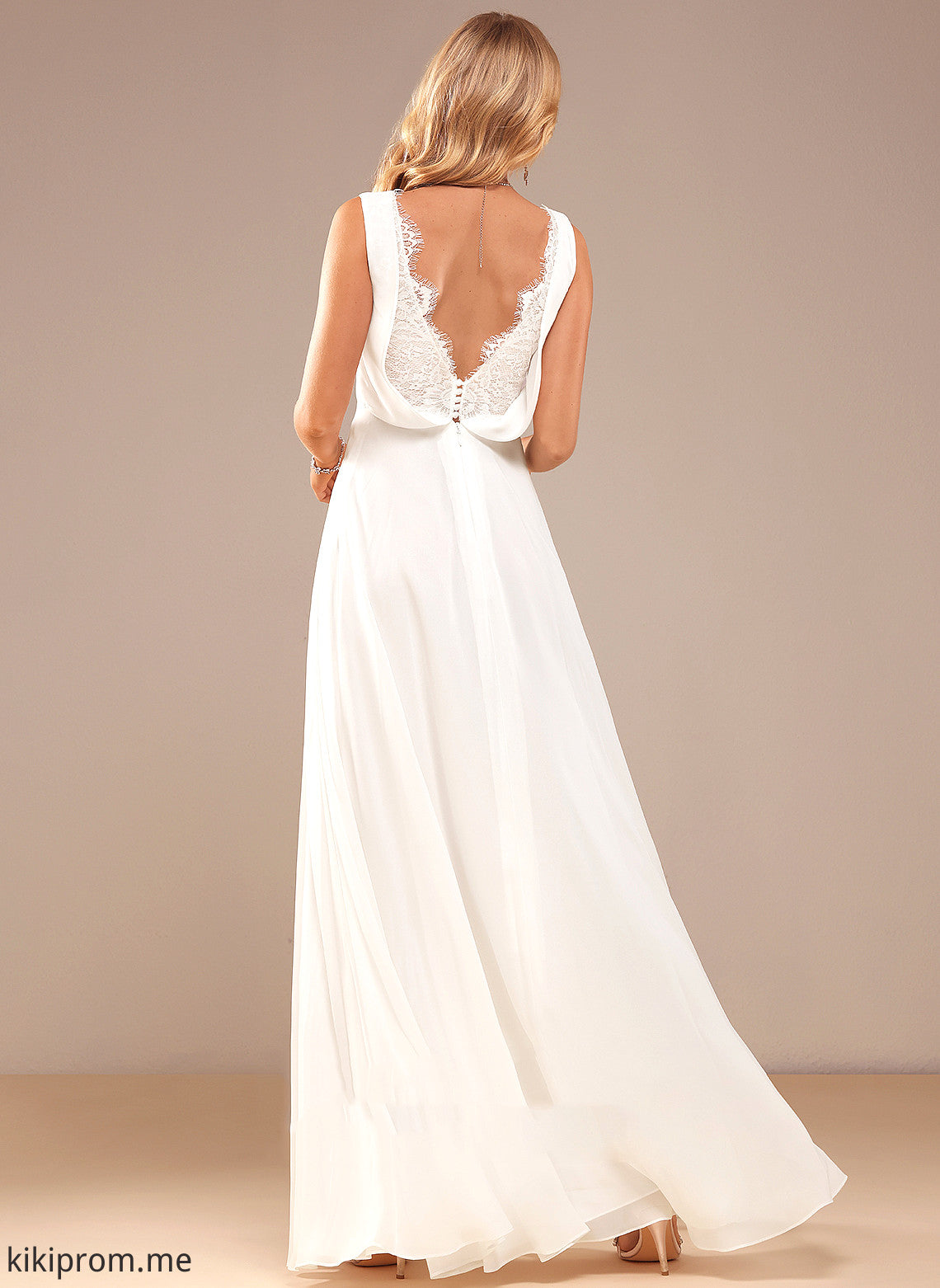 Wedding Dresses Lace Ashanti V-neck Floor-Length Chiffon Wedding With Dress A-Line