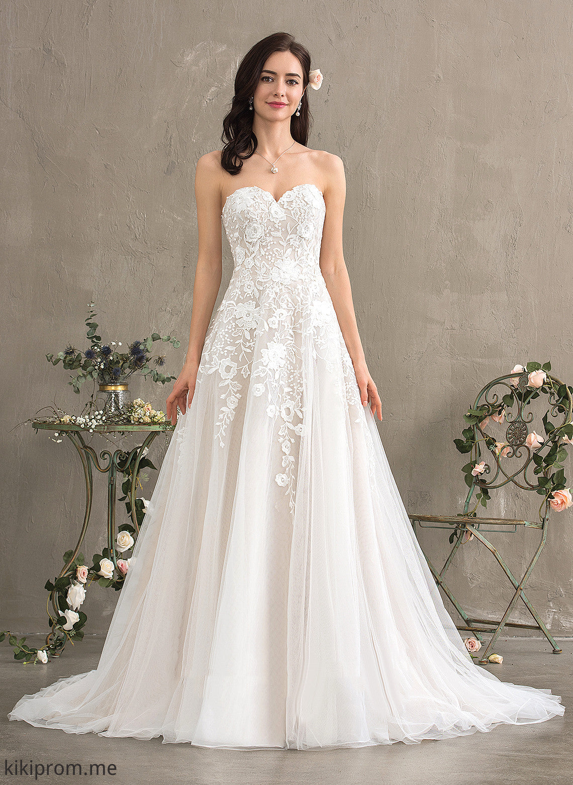 Tulle Lace Sweetheart Dress Court Wedding Wedding Dresses Ball-Gown/Princess Train Ellen