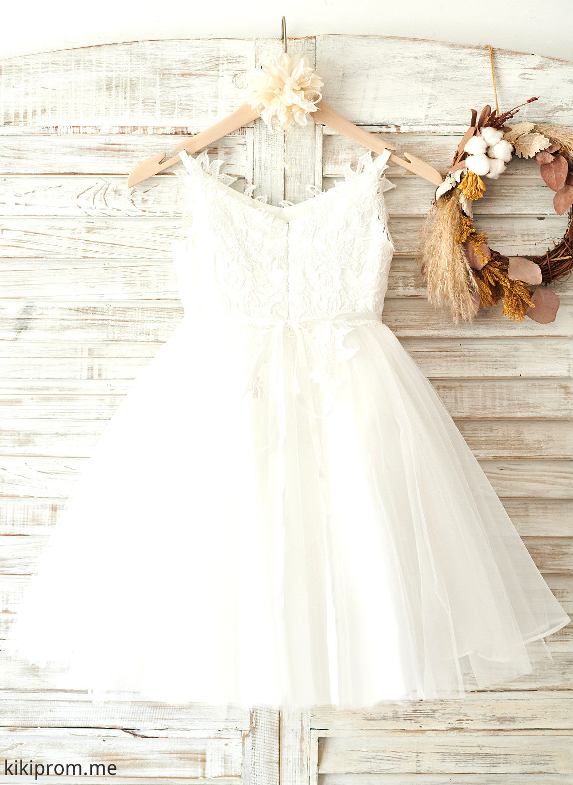 Flower Knee-length - Girl Rhinestone A-Line With Straps Dress Flower Girl Dresses Tulle/Lace Sleeveless Iliana