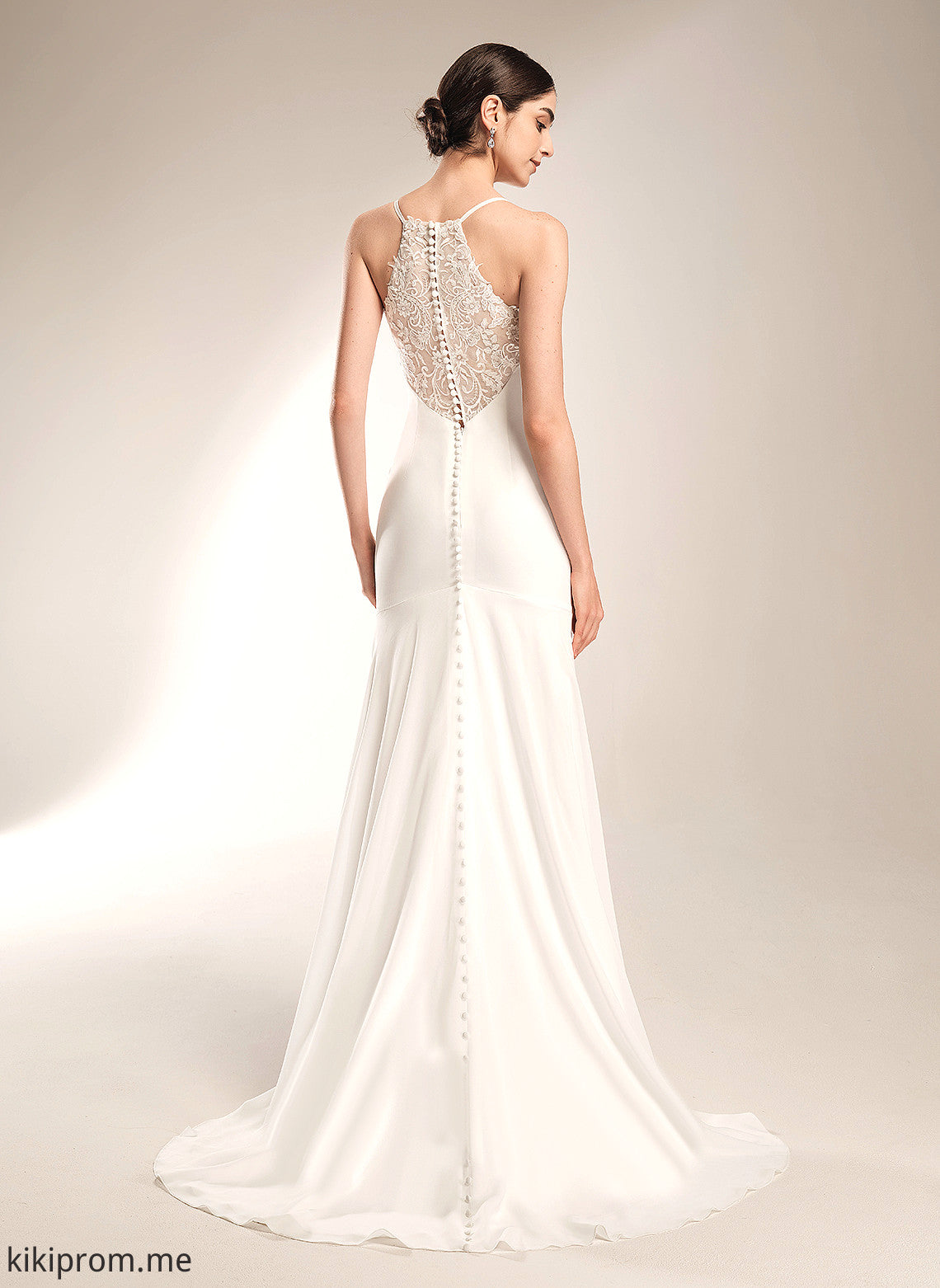 Train Sheath/Column With Savanah Court Dress V-neck Wedding Chiffon Wedding Dresses Lace