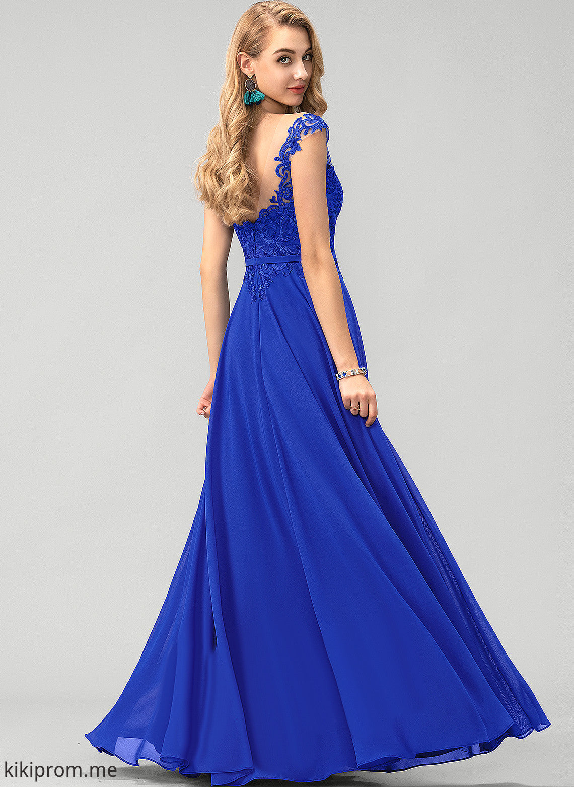 With Prom Dresses Yazmin A-Line Floor-Length Sequins Chiffon Scoop