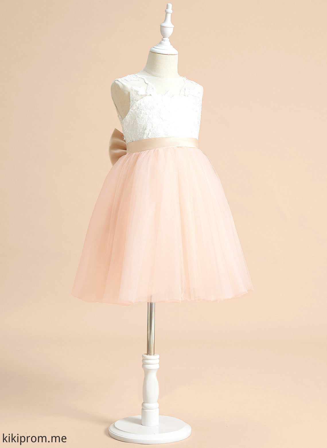 Flower Flower Girl Dresses Dress Alisha With A-Line Bow(s) Girl Neck Tulle/Lace - Knee-length Sleeveless Scoop