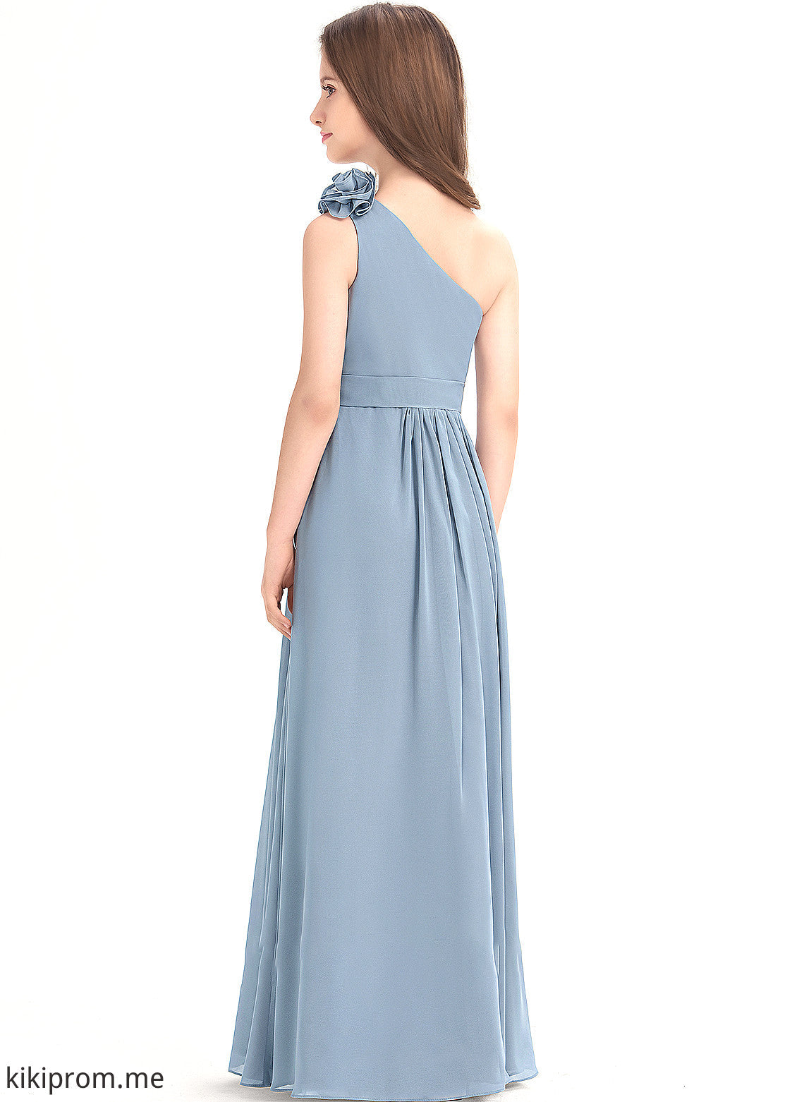 With Junior Bridesmaid Dresses Chiffon Helga Floor-Length One-Shoulder Ruffle Flower(s) A-Line