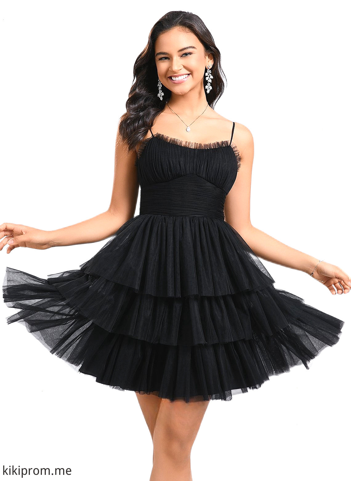 Sophie Ball-Gown/Princess Scoop Short Tulle Homecoming Dress With Pleated Ruffle HFP0025648