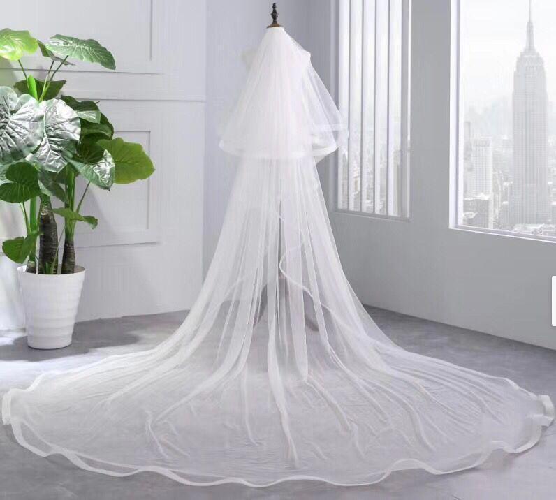 Princess Cheap Tulle Long Length Vintage Wedding Veils Bridal Veils