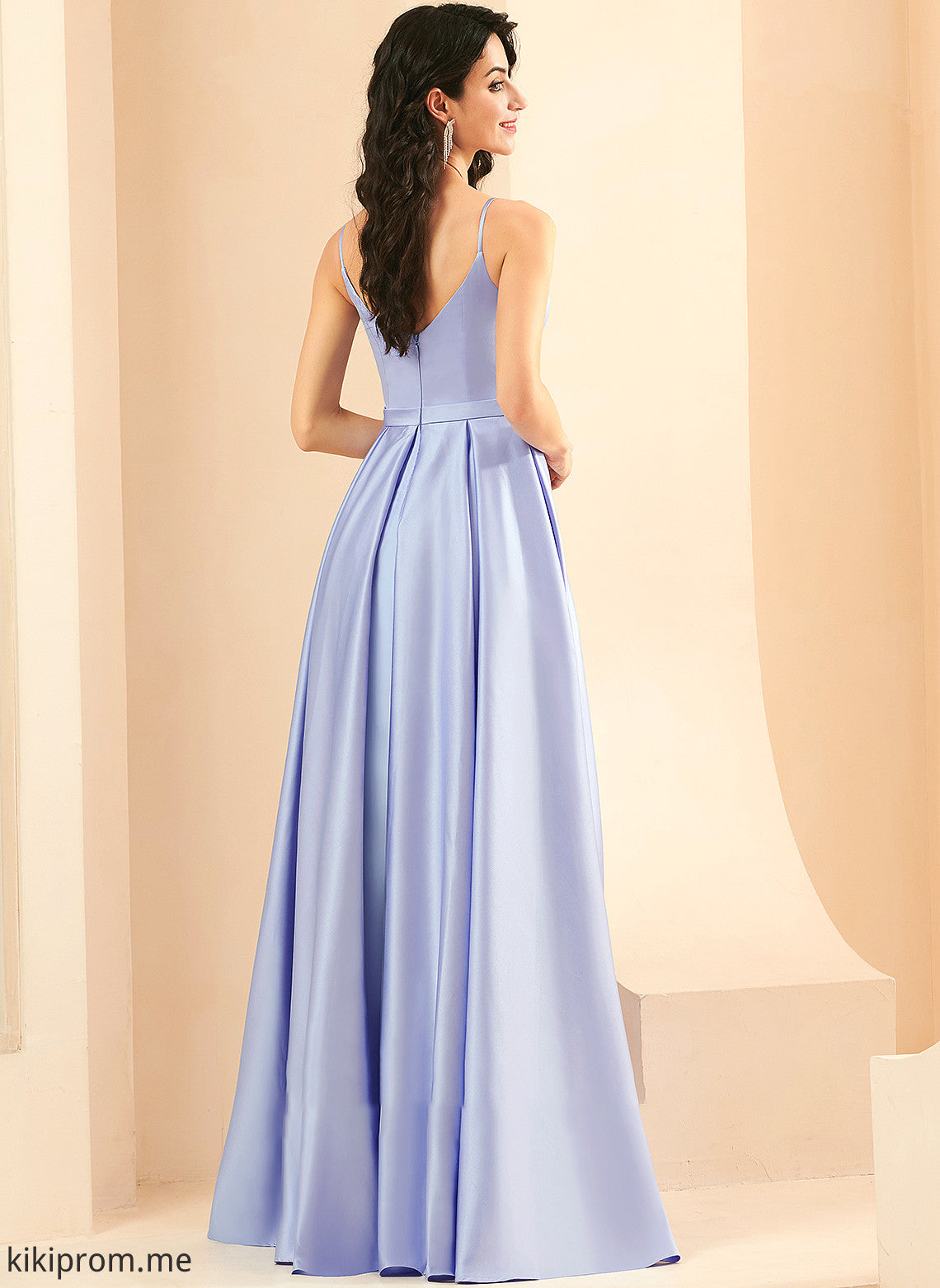 With Elsie Ball-Gown/Princess Pockets Satin Front Split Prom Dresses Floor-Length Sweetheart