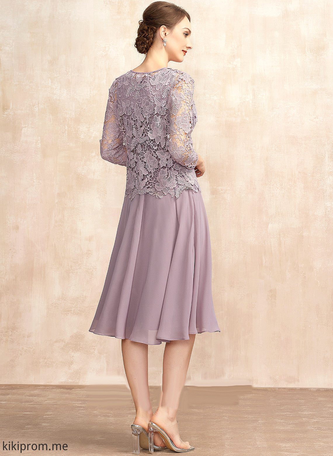 Chiffon of Tatum Bride A-Line Mother Square the Mother of the Bride Dresses Dress Knee-Length Neckline