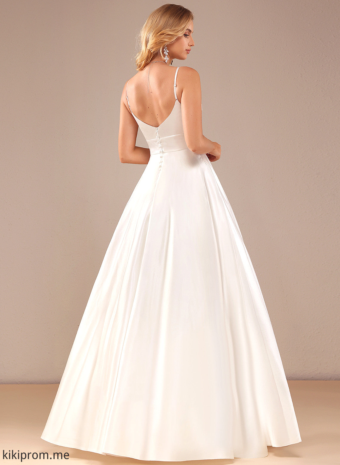 Wedding Dresses Ball-Gown/Princess Wedding Satin Iris V-neck Dress Floor-Length