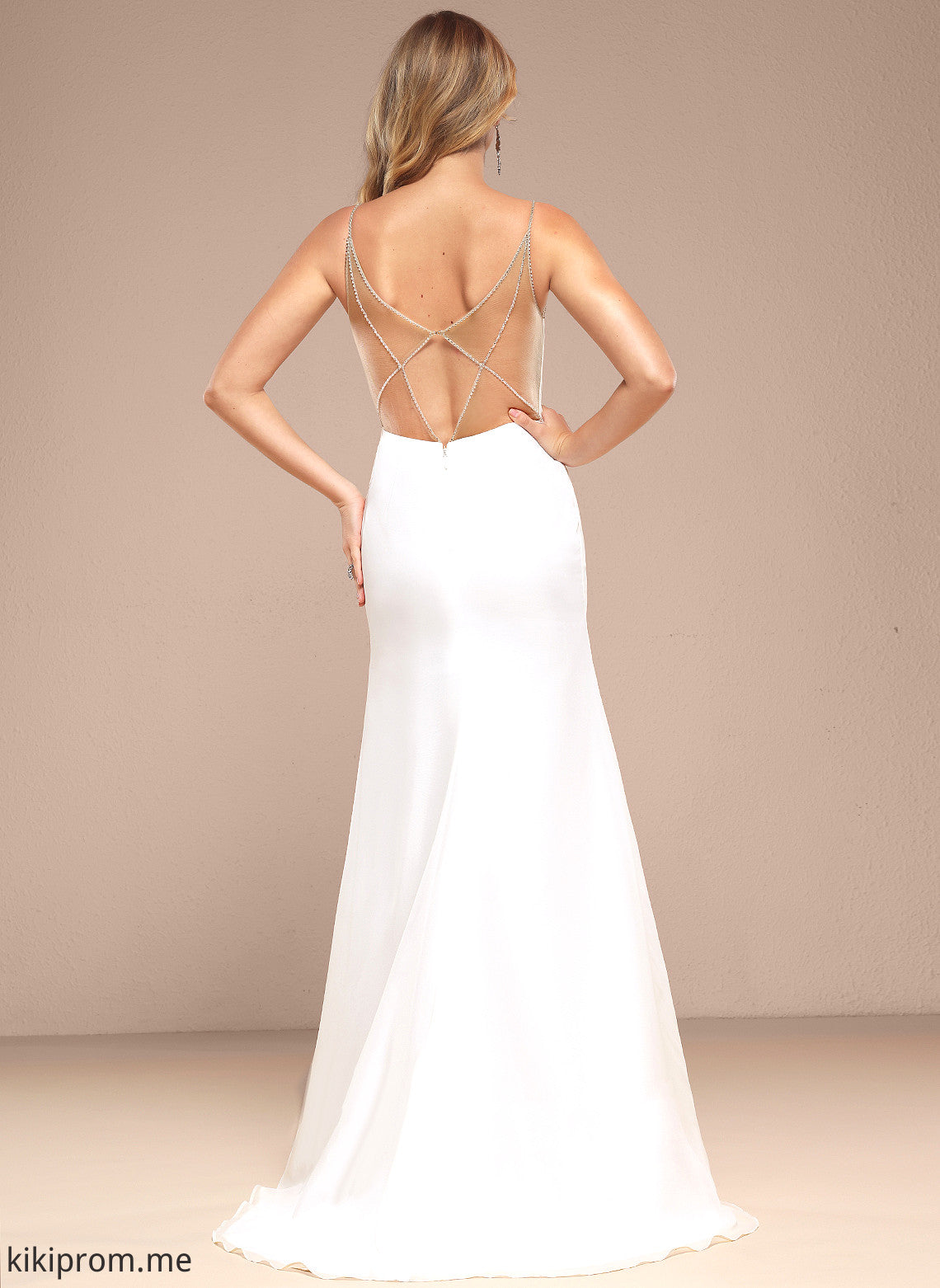 Dress V-neck Chiffon Train Wedding Sweep Beading Trumpet/Mermaid With Wedding Dresses Sequins Moira