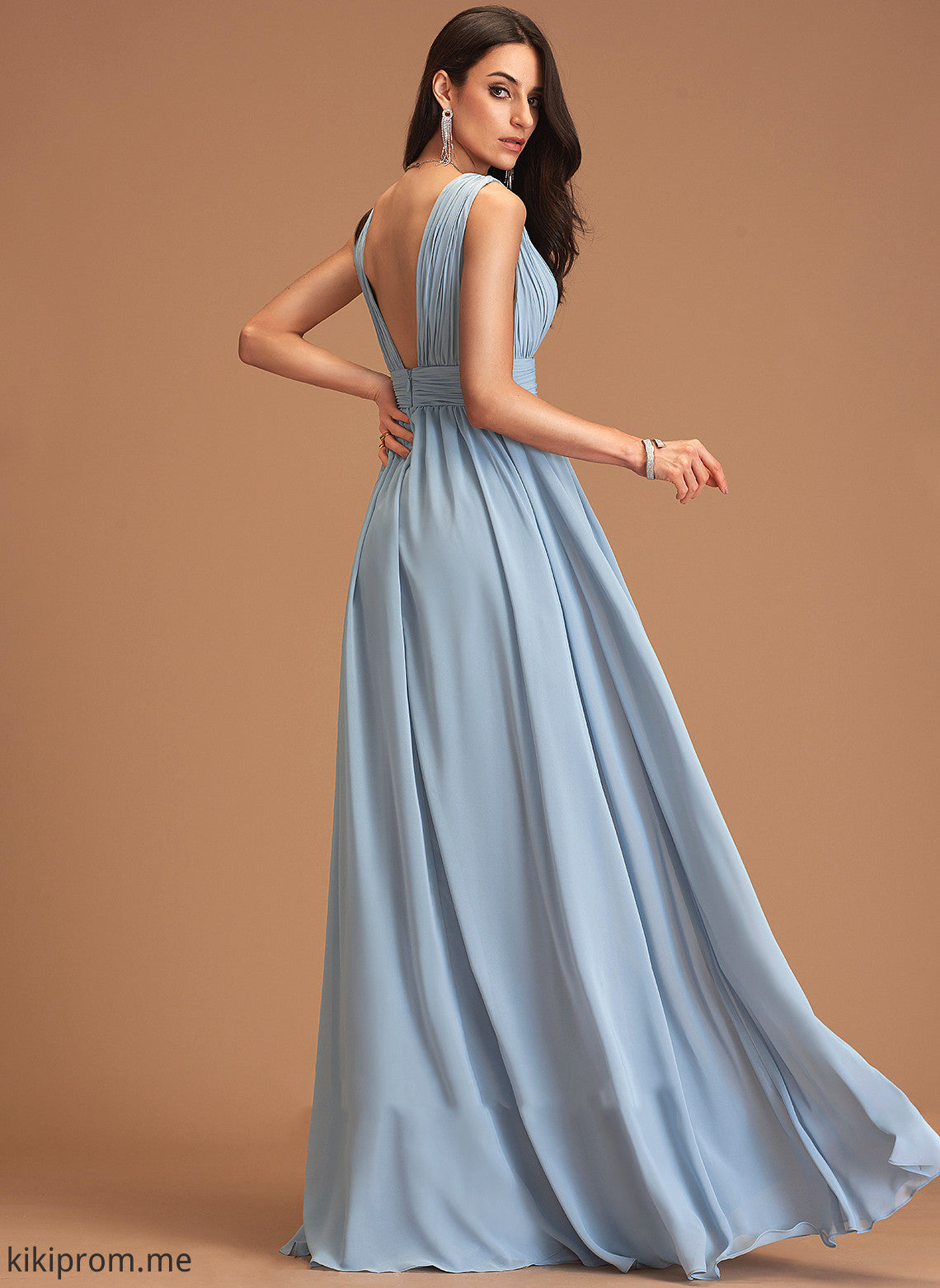 Length Neckline Silhouette Embellishment SplitFront V-neck Floor-Length A-Line Fabric Kayden Natural Waist Floor Length Bridesmaid Dresses