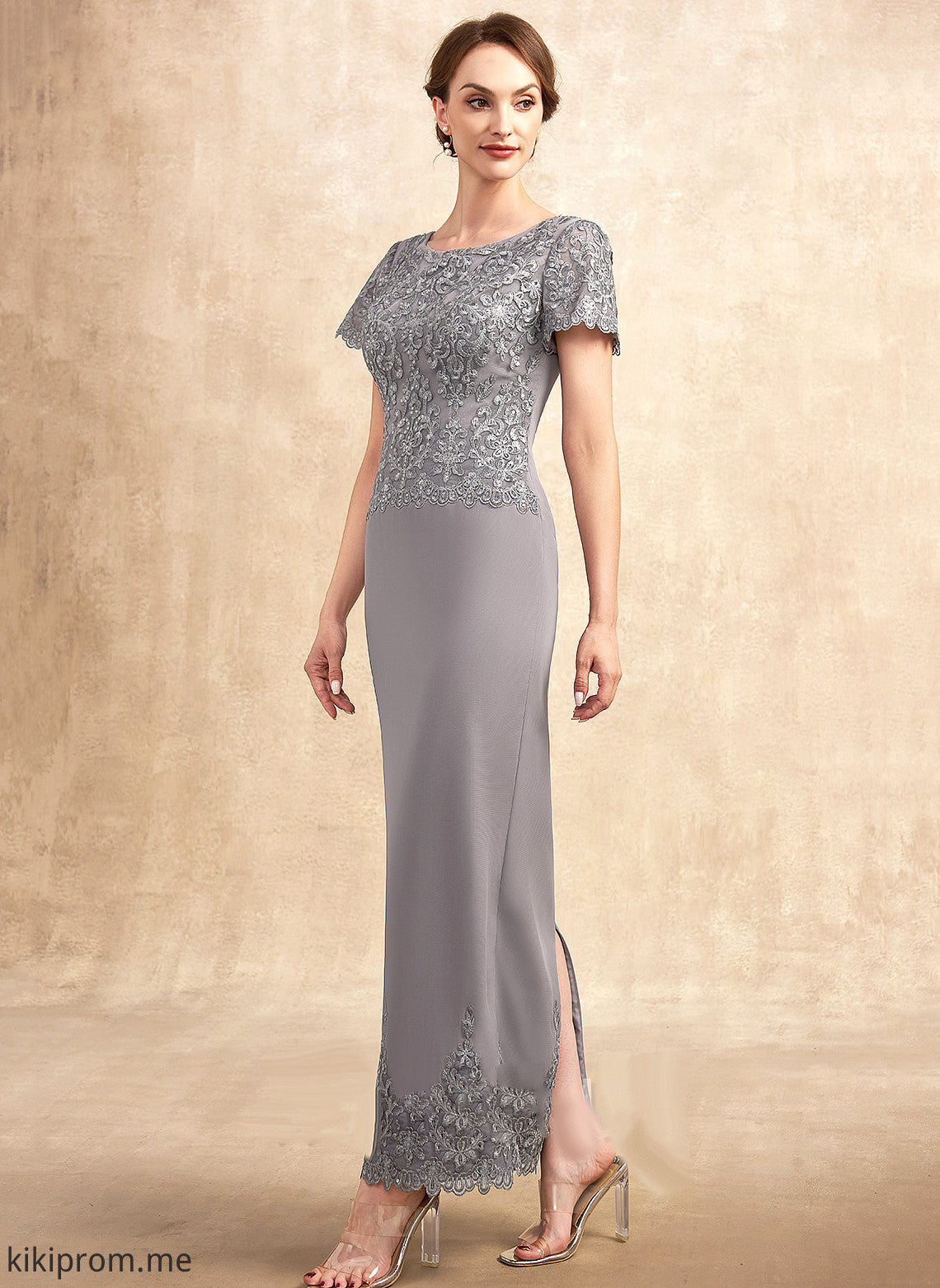 Ankle-Length Sheath/Column of the Sequins Mother Mercedes Dress Neck Scoop Chiffon Lace Mother of the Bride Dresses Bride With