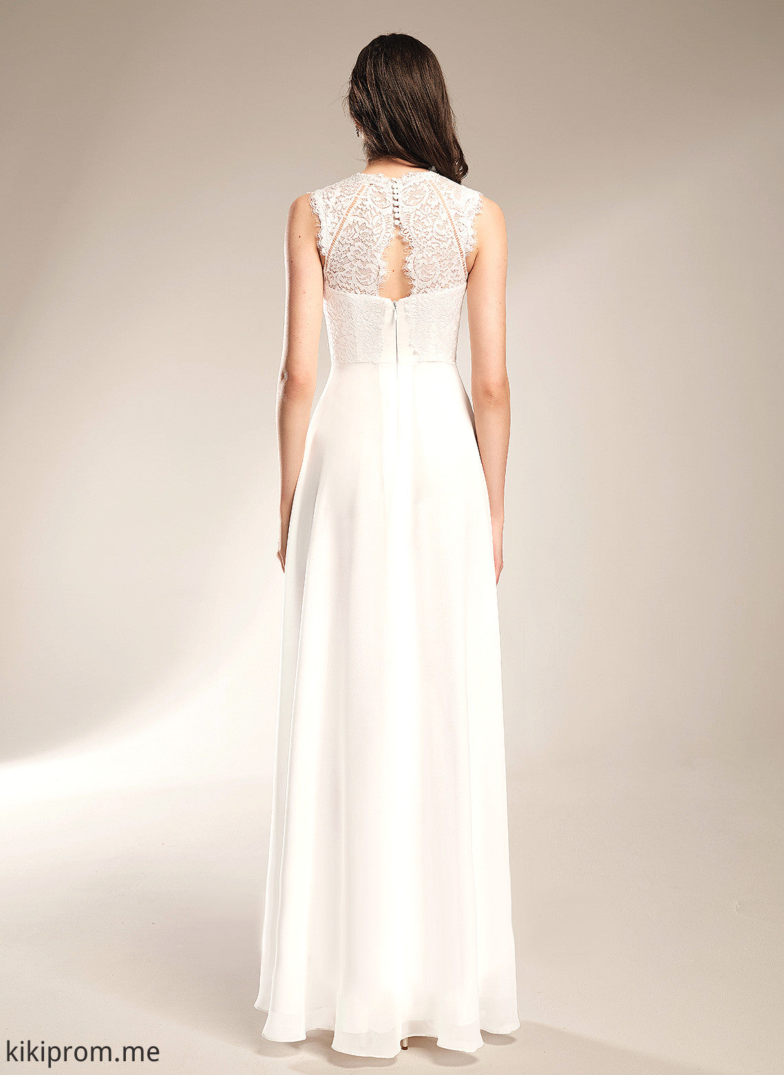 Dress Wedding Lace Chiffon Scoop Floor-Length Alena A-Line Wedding Dresses