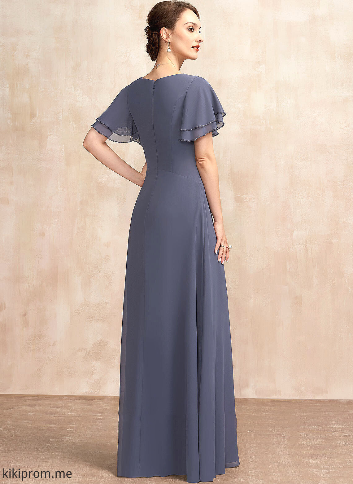 Mother of the Bride Dresses With Bride A-Line Chiffon the Dress Floor-Length Mother V-neck Alejandra of Ruffle Beading