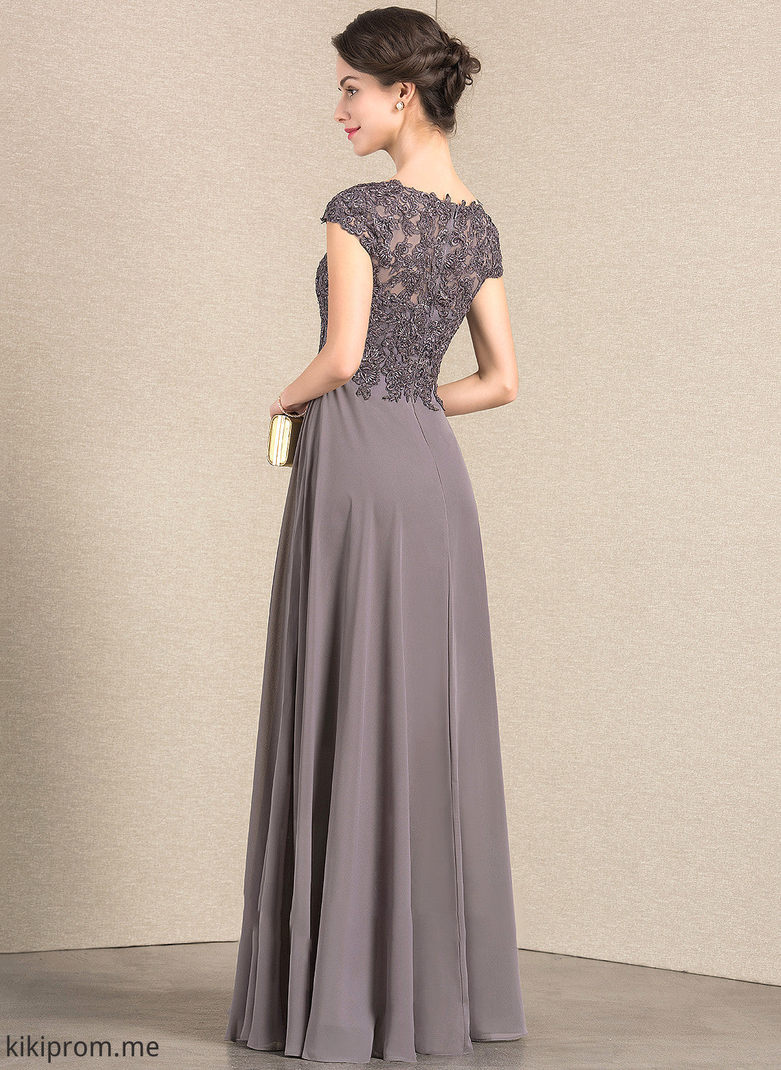 Floor-Length Mother of the Bride Dresses Beading the Chiffon Bride Lace Mother With Frida of Dress A-Line Neck Scoop