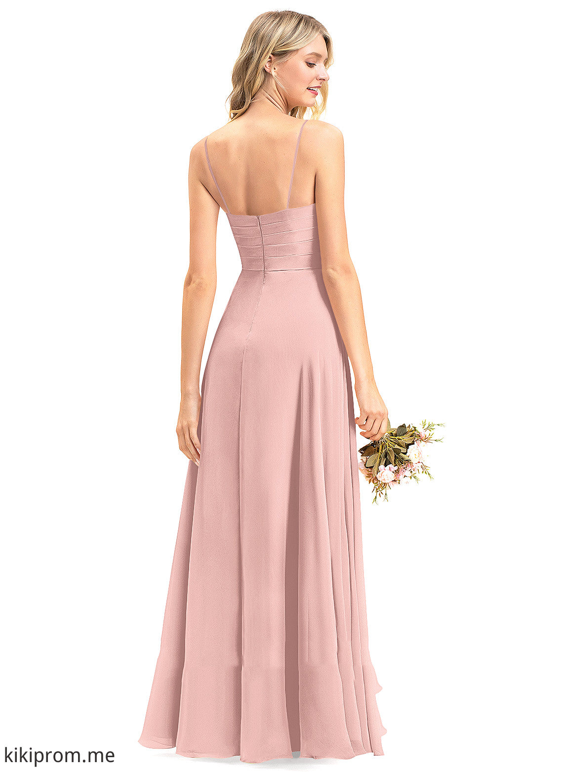 Fabric A-Line V-neck Neckline Floor-Length Ruffle Length Silhouette Embellishment Lillie A-Line/Princess Natural Waist Bridesmaid Dresses