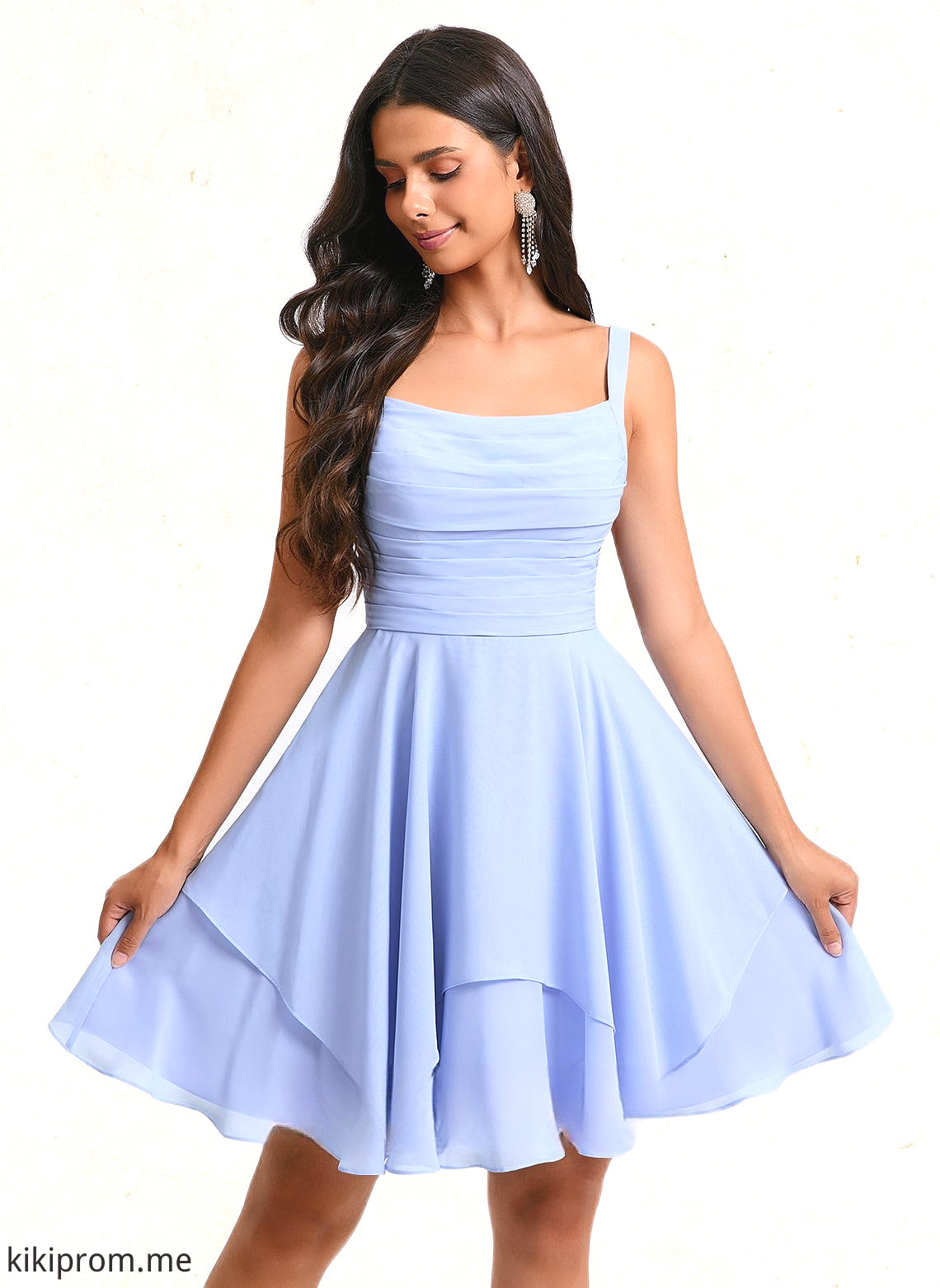 Skye A-line Scoop Short Chiffon Homecoming Dress With Pleated HFP0025654