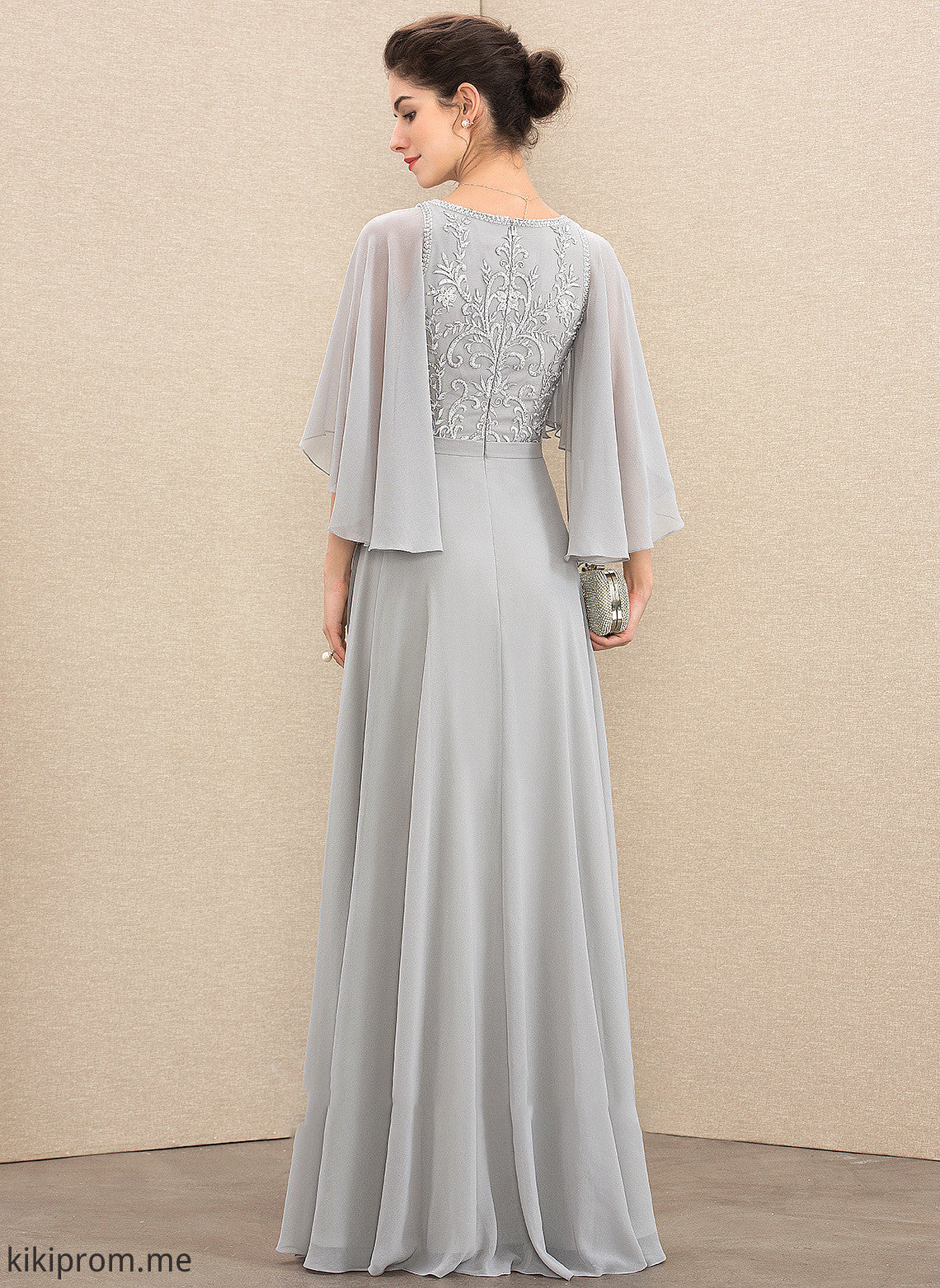 the Beading Sequins Kali of Floor-Length Chiffon Mother of the Bride Dresses With V-neck Dress Bride Mother Lace A-Line