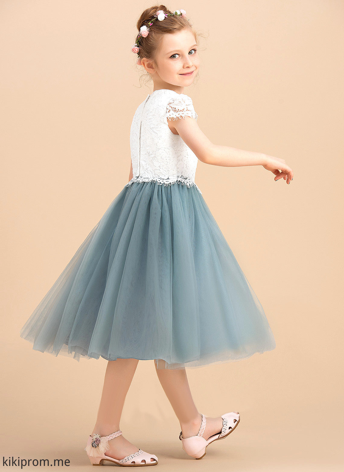 Tulle/Lace - Flower Girl Dresses Dress Flower Scoop Elyse Tea-length Girl Sleeveless Neck A-Line