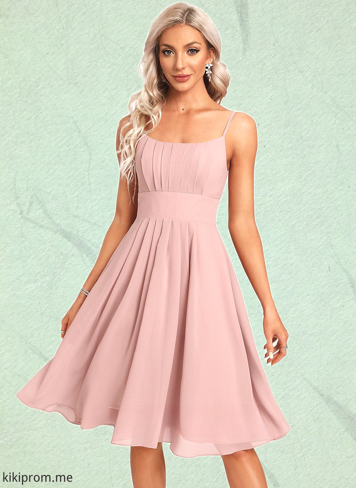 Alexandra A-line Scoop Knee-Length Chiffon Homecoming Dress HFP0025686