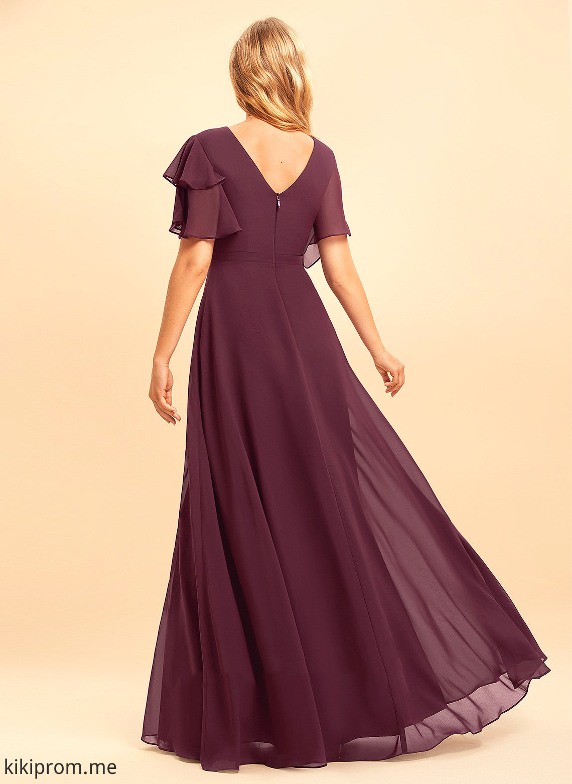 Embellishment Fabric Ruffle Silhouette Floor-Length ScoopNeck A-Line Length Neckline SplitFront Olivia Bridesmaid Dresses