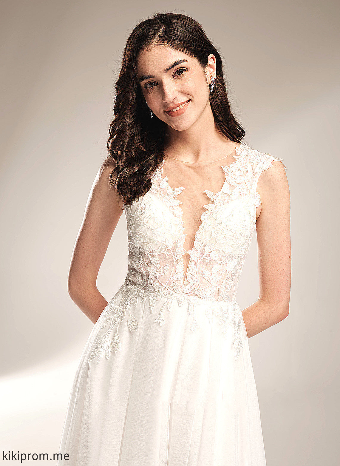 Dress A-Line V-neck With Wedding Dresses Lace Sequins Hedda Court Train Wedding Tulle