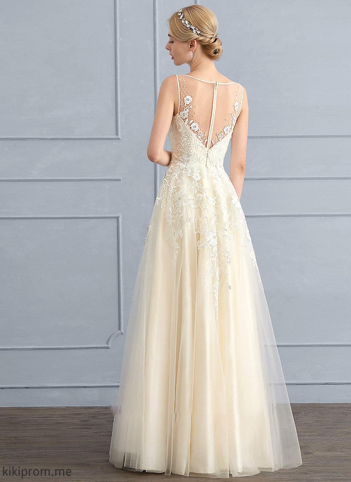 With Beading Floor-Length Thirza Tulle Sequins A-Line Wedding Dresses Dress V-neck Wedding