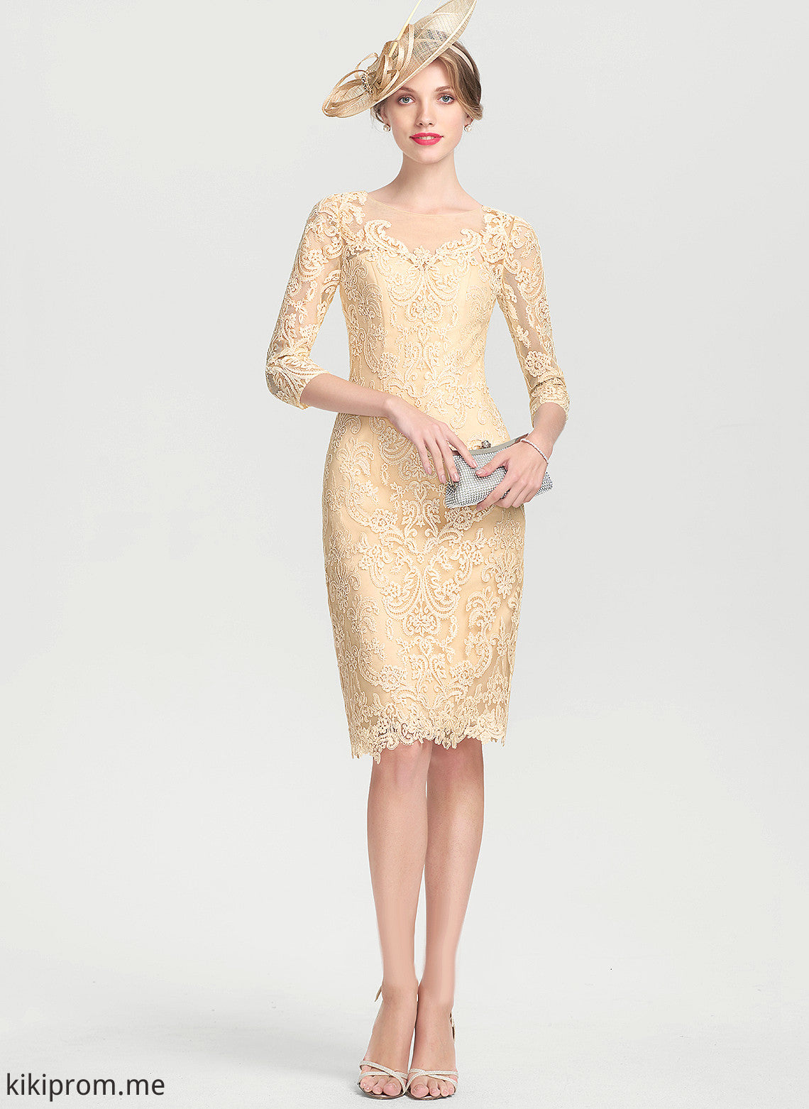 Sequins Bride Dress Mother of the Bride Dresses of With Lace Sheath/Column the Priscilla Neck Mother Scoop Beading Knee-Length