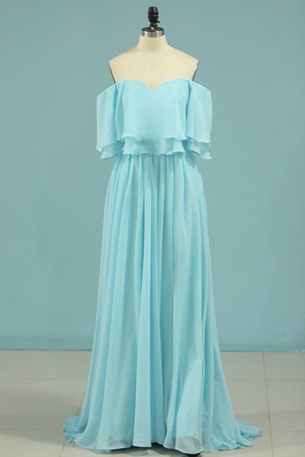 2024 New Arrival A Line Chiffon With Slit Prom Dresses PZDPNNNY