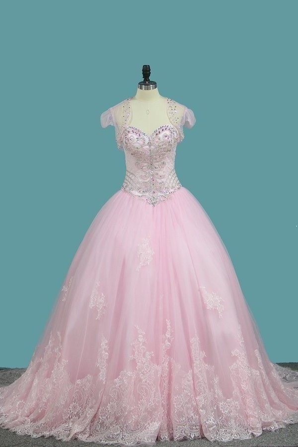 2024 Sweetheart Ball Gown Quinceanera Dresses Applique And PF744NX5