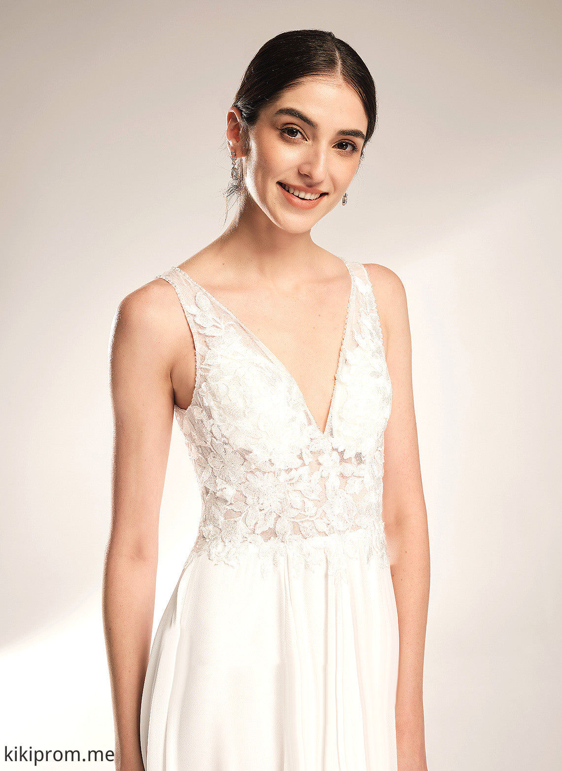 With Beading Chiffon Dress Lace V-neck Train Sequins A-Line Court Mira Wedding Dresses Wedding