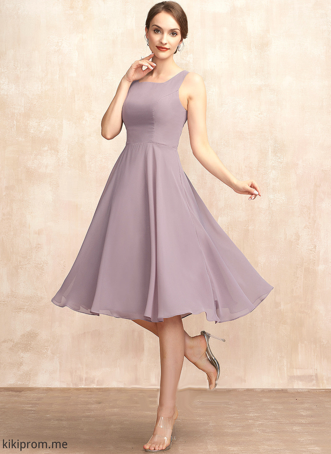 Chiffon of Tatum Bride A-Line Mother Square the Mother of the Bride Dresses Dress Knee-Length Neckline