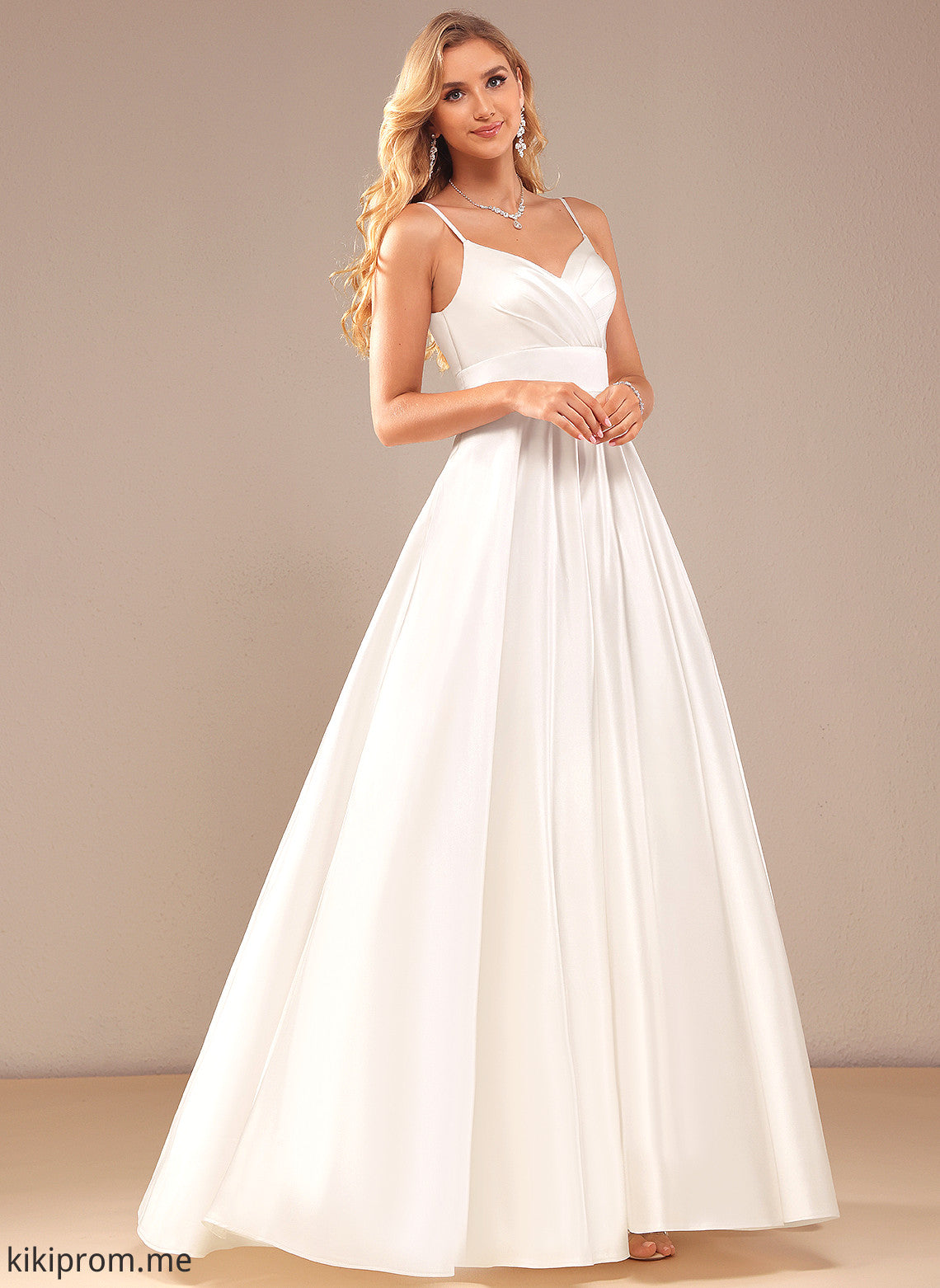 Wedding Dresses Ball-Gown/Princess Wedding Satin Iris V-neck Dress Floor-Length