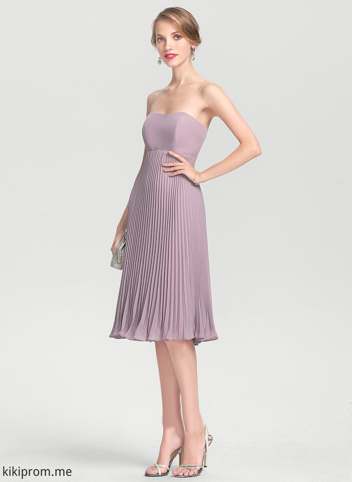 the Mother Bride Dress Pleated With Chiffon Jenny A-Line Sweetheart Mother of the Bride Dresses Knee-Length of