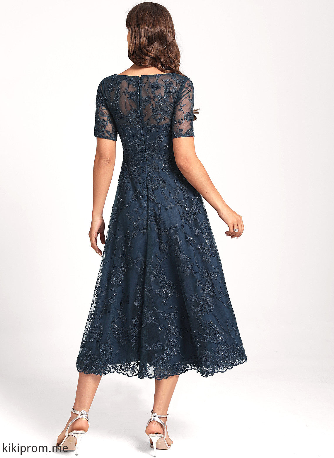 With Scoop Asymmetrical Neck Sequins Laney Lace Tulle Dress Club Dresses Cocktail A-Line