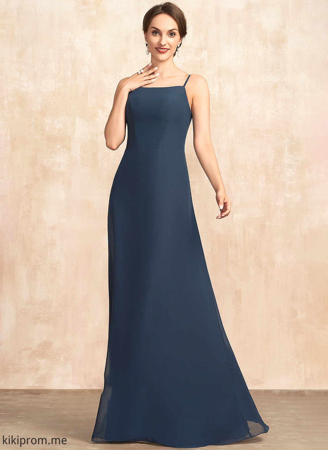 Mother of the Bride Dresses Neckline Bride Mother the Chiffon A-Line Dress Square Iyana Floor-Length of