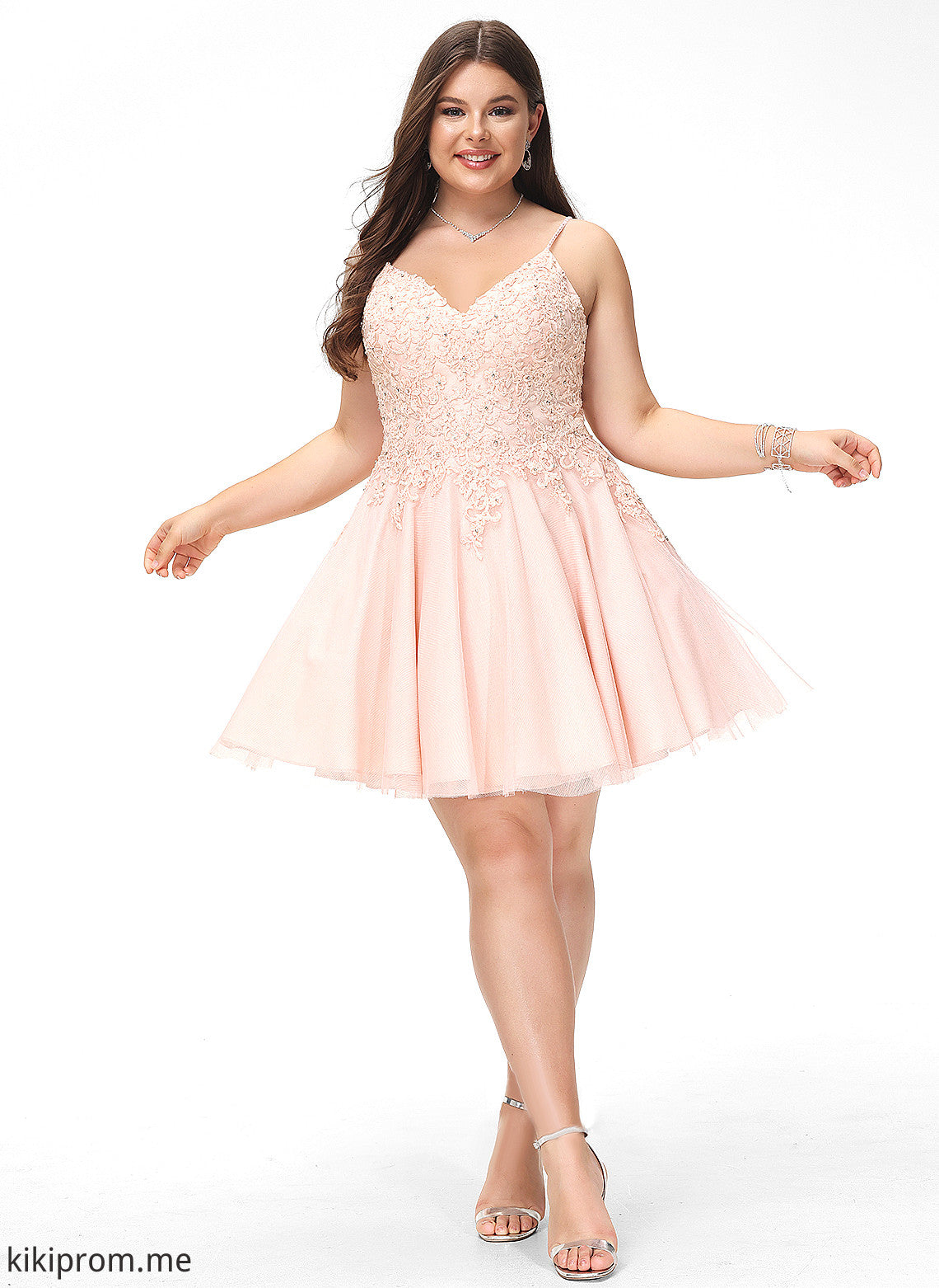 With Short/Mini Tulle A-Line Prom Dresses Marian Beading V-neck