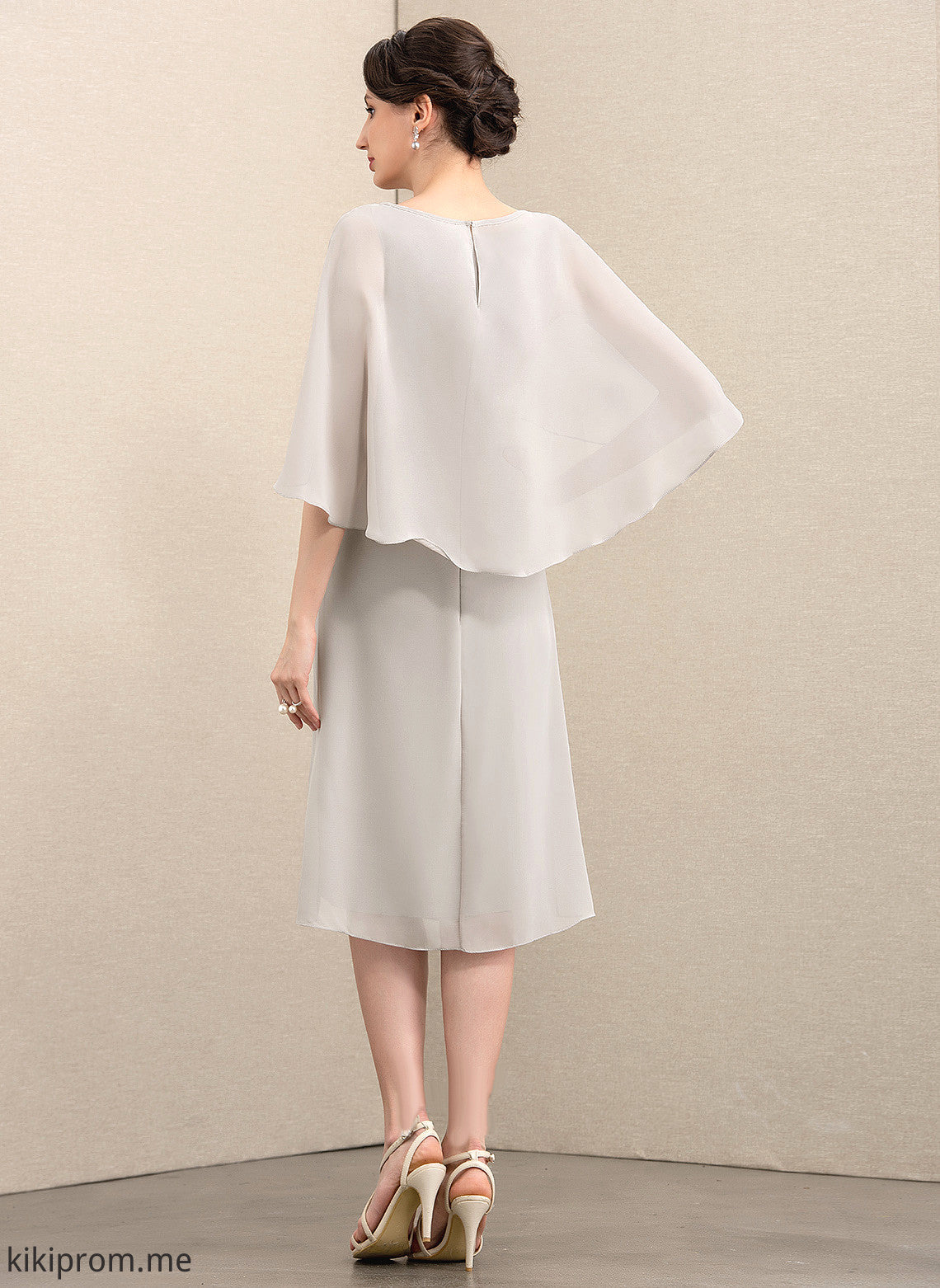 Knee-Length of Dress Bride Neck the Chiffon A-Line Sydnee Scoop Mother of the Bride Dresses Mother