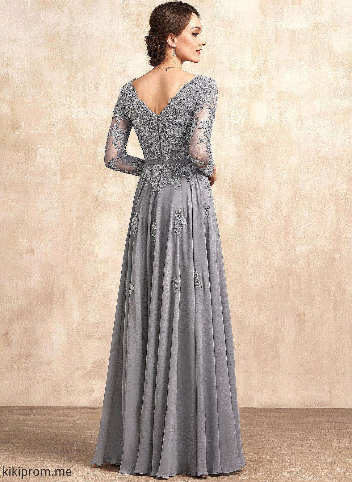 Floor-Length Mother of the Bride Dresses of Bride Chiffon Dress Mother the Mollie V-neck A-Line Lace