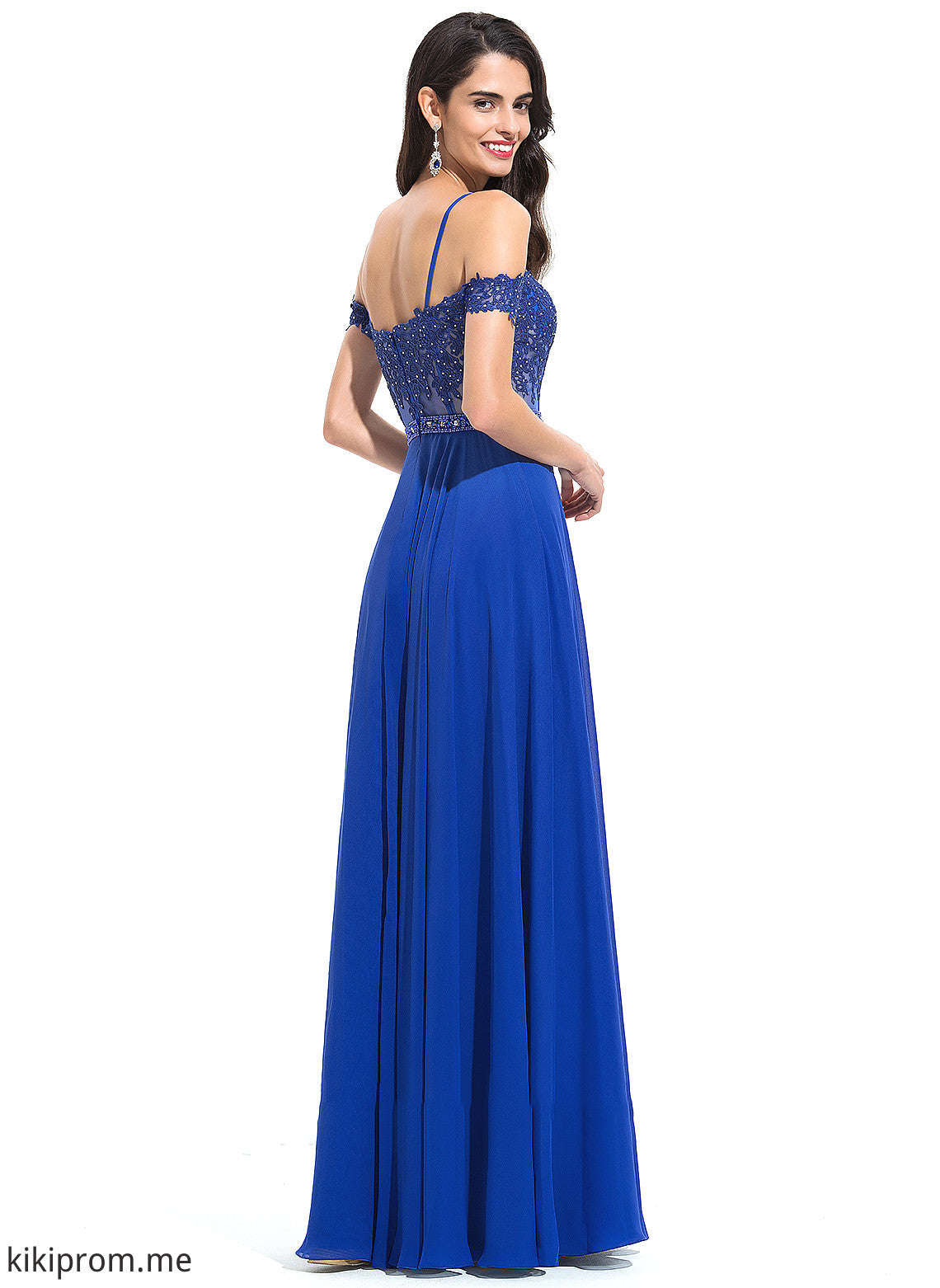 Prom Dresses Off-the-Shoulder Chiffon Leia Sweetheart Floor-Length With Beading Sequins A-Line