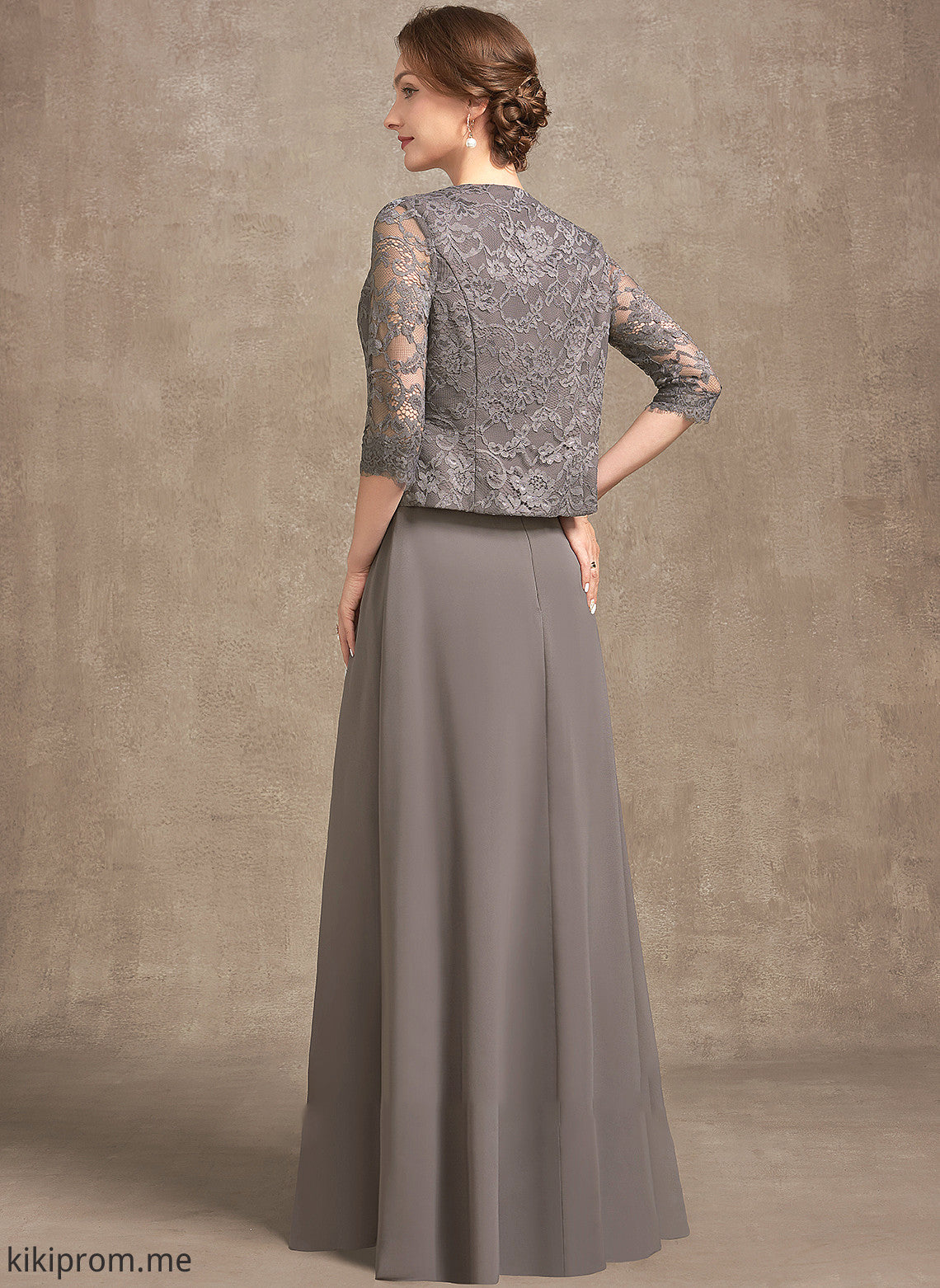 Lace Floor-Length Neckline Bride Keyla Mother Square Dress the of Mother of the Bride Dresses Chiffon A-Line