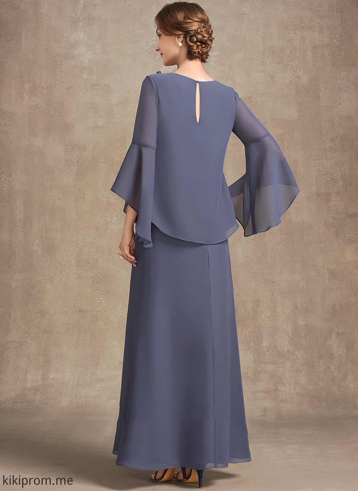 Mother Flower(s) Mother of the Bride Dresses With the of Scoop Chiffon A-Line Neck Bride Ankle-Length Dress Frederica